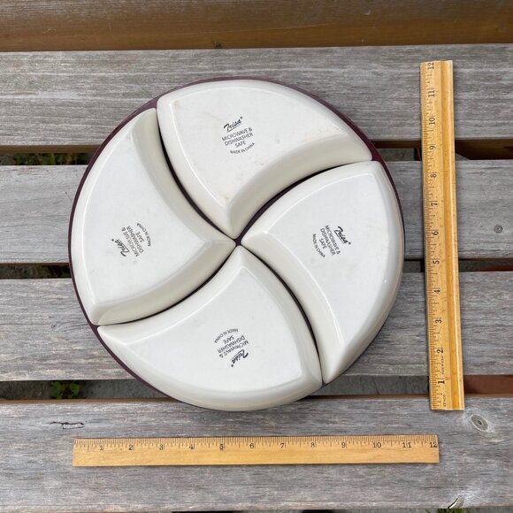 VINTAGE 90s 🫒 TRISA RETRO RAINBOW SNACK BOWL SET OF 4 . KITSCHY HORS D'OEUVRES ! - Picture 11 of 14